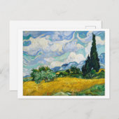 "WHEAT FIELD MET CYPRESSES" 1889 VAN GOGH BRIEFKAART (Voorkant / Achterkant)