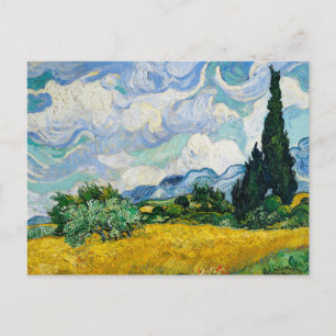 Wheat Field met Cypresses 1889, Vincent Van Gogh Briefkaart