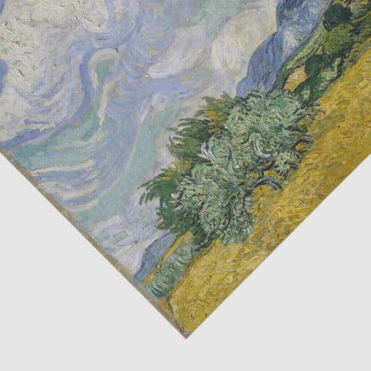 Wheat field met Cypresses deduplicatiedocument Tissuepapier (Detail)