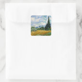 Wheat field met Cypresses Round Sticker (Tas)