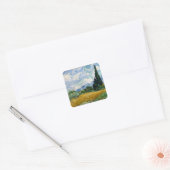 Wheat field met Cypresses Round Sticker (Envelop)
