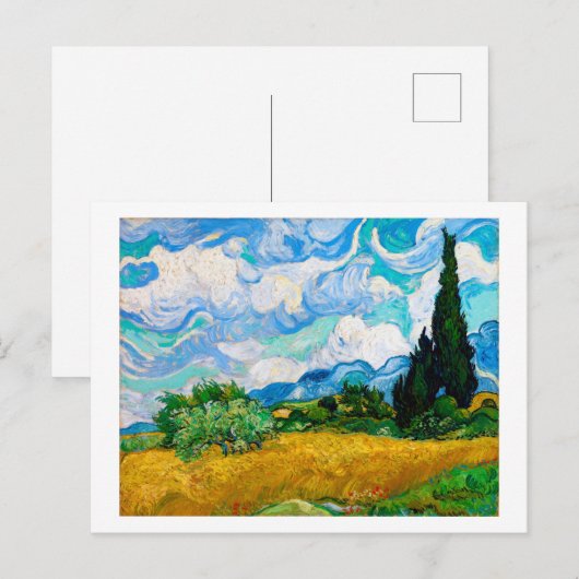 Wheat Field met Cypresses, Van Gogh Briefkaart (Voorkant / Achterkant)
