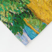 Wheat Field met Cypresses, Van Gogh Fleece Deken (Hoek)