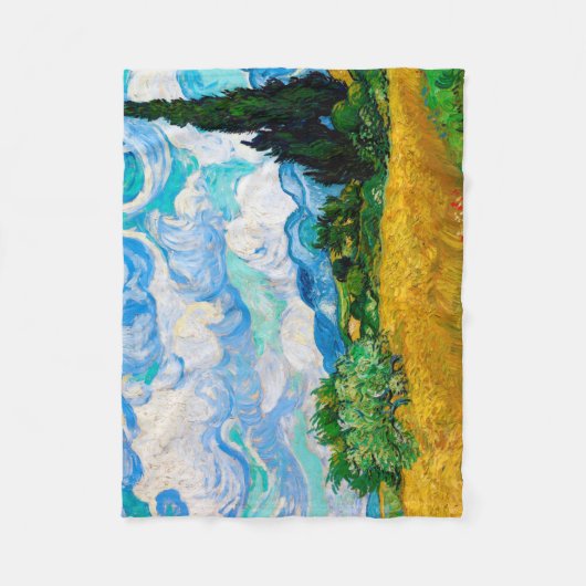 Wheat Field met Cypresses, Van Gogh Fleece Deken (Voorkant)