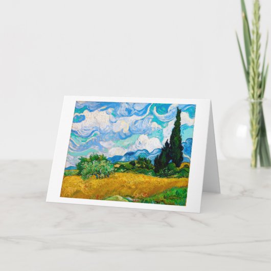 Wheat Field met Cypresses, Van Gogh Kaart (Voorkant)