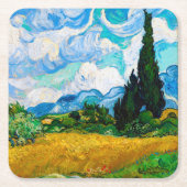 Wheat Field met Cypresses, Van Gogh Kartonnen Onderzetters (Voorkant)