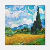 Wheat Field met Cypresses, Van Gogh Magneet (Voorkant)