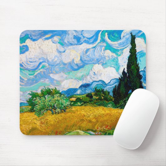 Wheat Field met Cypresses, Van Gogh Muismat (Met muis)