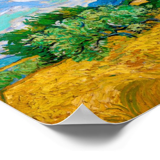 Wheat Field met Cypresses, Van Gogh Poster (Hoek)