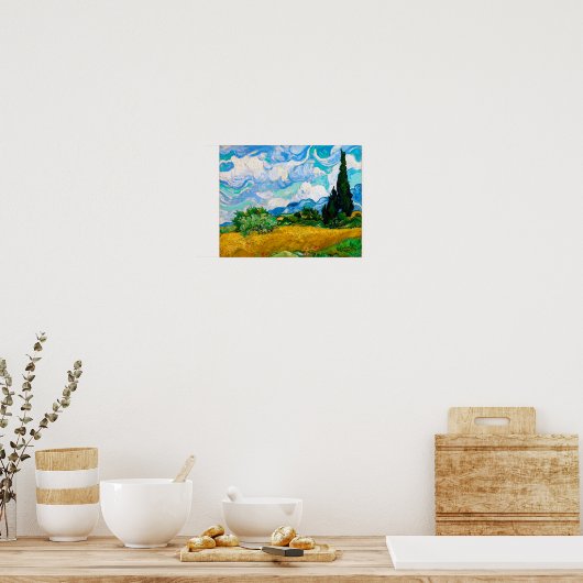 Wheat Field met Cypresses, Van Gogh Poster (Keuken)