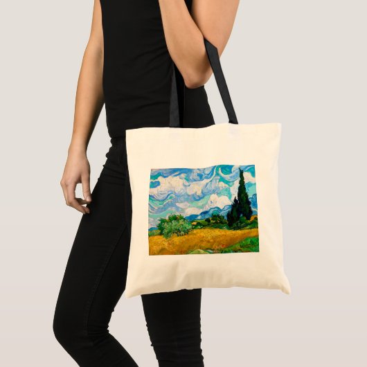 Wheat Field met Cypresses, Van Gogh Tote Bag (Voorkant (product))