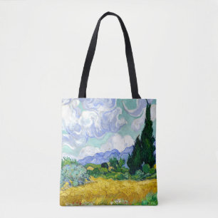Wheat Field met Cypresses van Van Gogh Fine Art Tote Bag