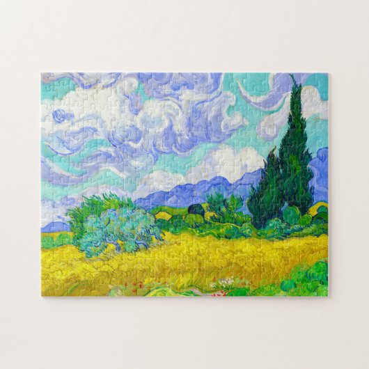 Wheat Field met Cypresses van Vincent Van Gogh art Legpuzzel (Horizontaal)