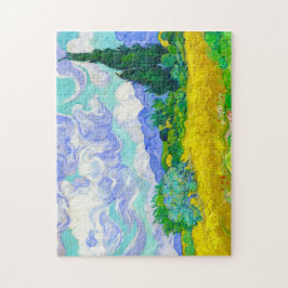 Wheat Field met Cypresses van Vincent Van Gogh art Legpuzzel