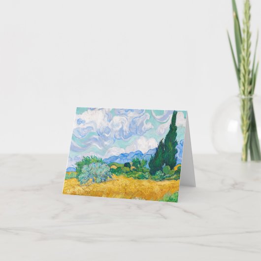 Wheat Field met Cypresses van Vincent van Gogh Bedankkaart (Voorkant)