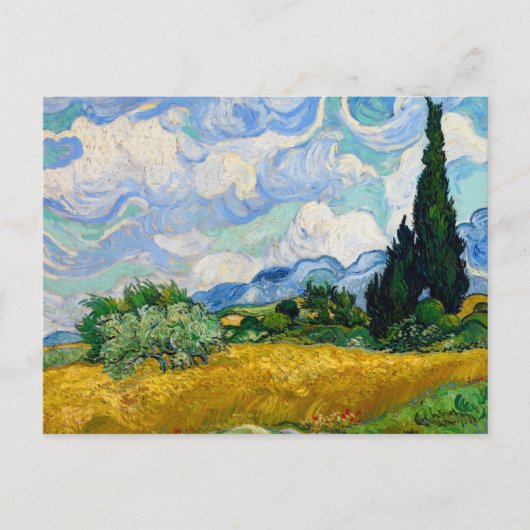 Wheat Field met Cypresses van Vincent Van Gogh Briefkaart (Voorkant)