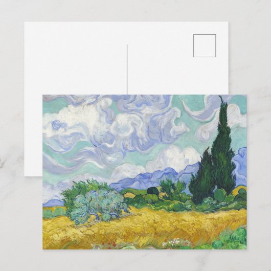 Wheat Field met Cypresses van Vincent van Gogh Briefkaart (Voorkant / Achterkant)