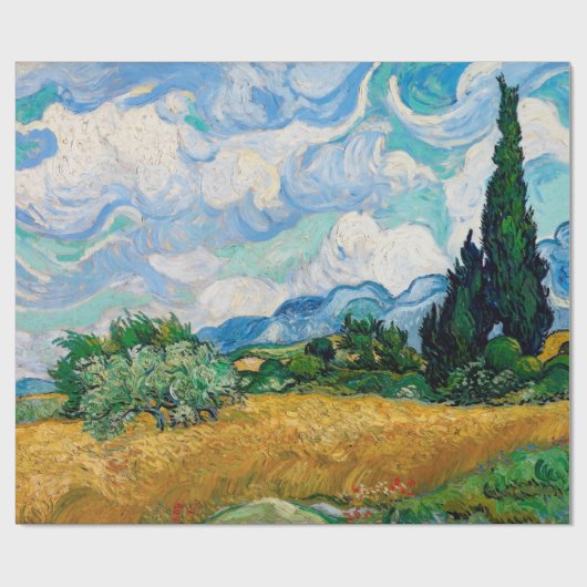 Wheat Field met Cypresses van Vincent van Gogh Cadeaupapier (Vlak)