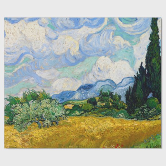 Wheat Field met Cypresses van Vincent Van Gogh Cadeaupapier (Vlak)