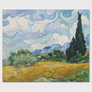 Wheat Field met Cypresses van Vincent Van Gogh Cadeaupapier