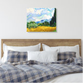 Wheat Field met Cypresses van Vincent Van Gogh Canvas Afdruk (Insitu (Slaapkamer))