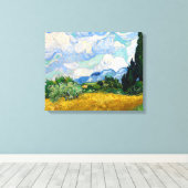 Wheat Field met Cypresses van Vincent Van Gogh Canvas Afdruk (Insitu (Houten vloer))