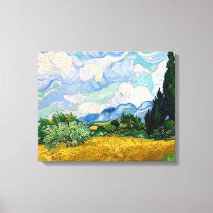 Wheat Field met Cypresses van Vincent Van Gogh Canvas Afdruk