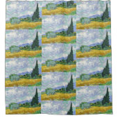 Wheat Field met Cypresses van Vincent van Gogh Douchegordijn (Voorkant)