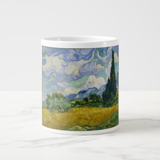 Wheat Field met Cypresses van Vincent van Gogh Grote Koffiekop (Voorkant)