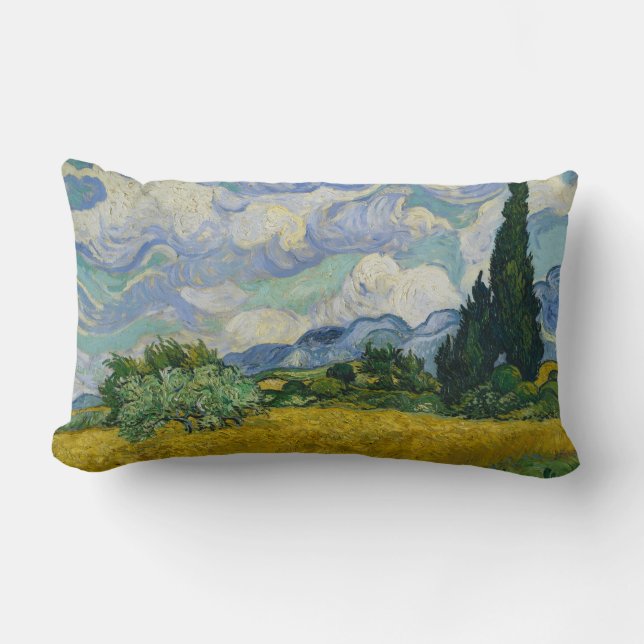 Wheat Field met Cypresses van Vincent van Gogh Kussen (Voorkant)