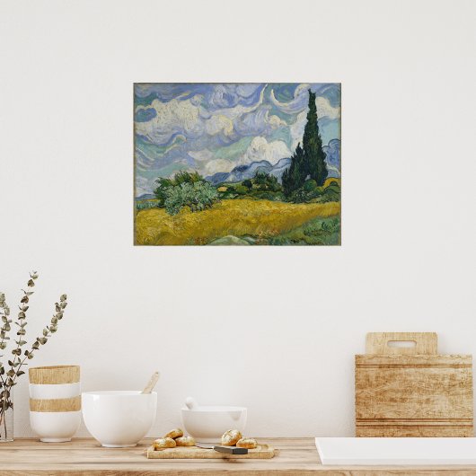 Wheat Field met Cypresses van Vincent van Gogh Poster (Keuken)