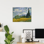 Wheat Field met Cypresses van Vincent van Gogh Poster (Thuiskantoor)