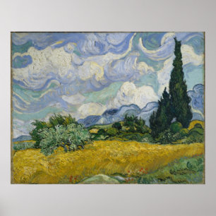 Wheat Field met Cypresses van Vincent van Gogh Poster