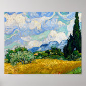 Wheat Field met Cypresses van Vincent Van Gogh Poster (Voorkant)