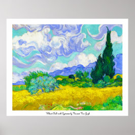 Wheat Field met Cypresses van Vincent Van Gogh Poster