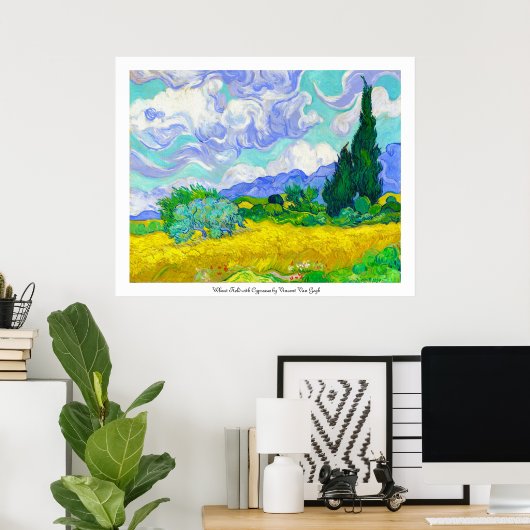 Wheat Field met Cypresses van Vincent Van Gogh Poster (Thuiskantoor)