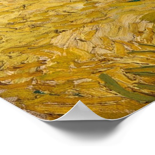 Wheat Field met Cypresses van Vincent Van Gogh Poster (Hoek)