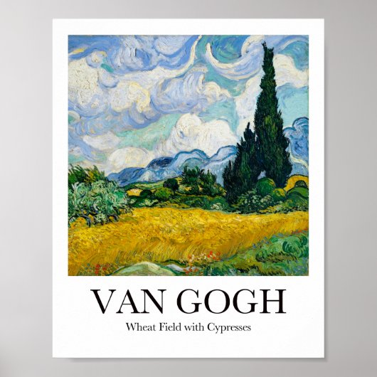Wheat Field met Cypresses van Vincent van Gogh Poster (Voorkant)
