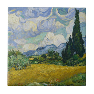 Wheat Field met Cypresses van Vincent van Gogh Tegeltje