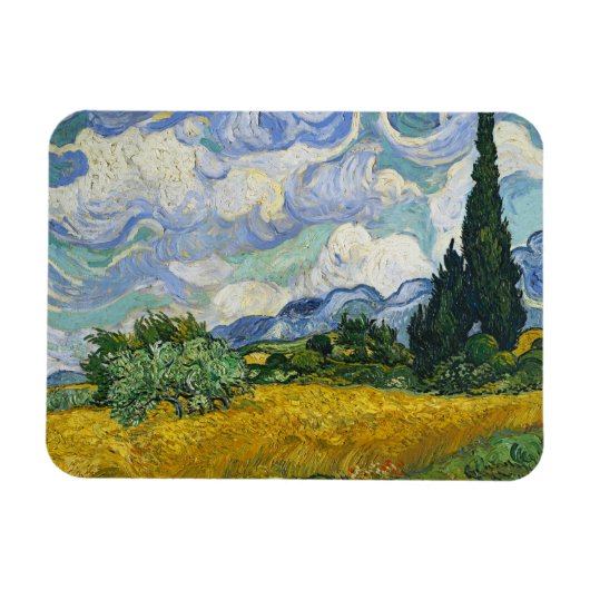 Wheat Field met Cypresses, Vincent van Gogh Magneet (Horizontaal)