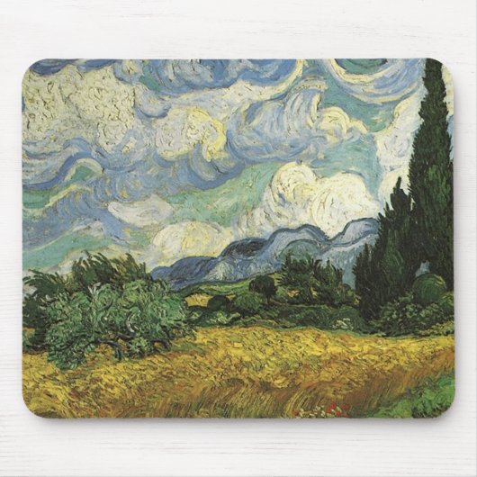 Wheat Field met Cypresses, Vincent Van Gogh Muismat (Voorkant)