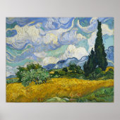 Wheat Field met Cypresses, Vincent van Gogh Poster (Voorkant)