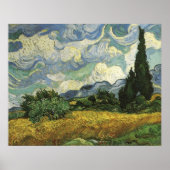 Wheat Field met Cypresses, Vincent Van Gogh Poster (Voorkant)