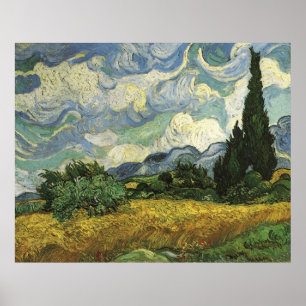 Wheat Field met Cypresses, Vincent Van Gogh Poster