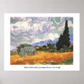 Wheat Field met Cypresses, Vincent Van Gogh Poster (Voorkant)