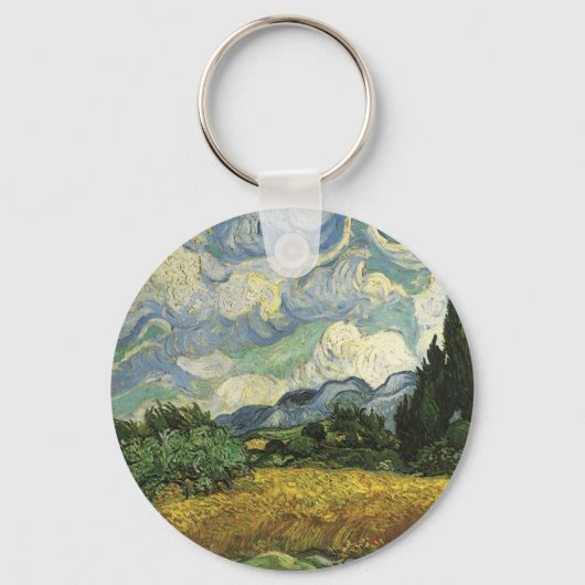 Wheat Field met Cypresses, Vincent Van Gogh Sleutelhanger (Voorkant)