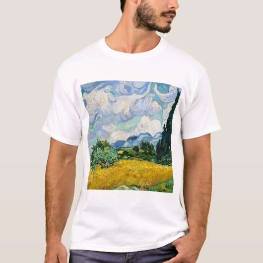Wheat Field met Cypresses Vincent Van Gogh. T-shirt (Voorkant)