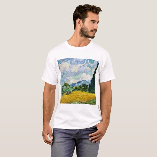 Wheat Field met Cypresses Vincent Van Gogh. T-shirt (Voorkant volledig)
