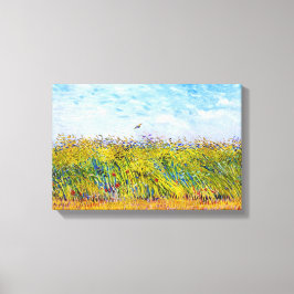 Wheat Field met een Lark van Vincent Van Gogh Canvas Afdruk