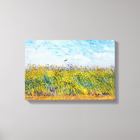 Wheat Field met een Lark van Vincent Van Gogh Canvas Afdruk (Voorkant)